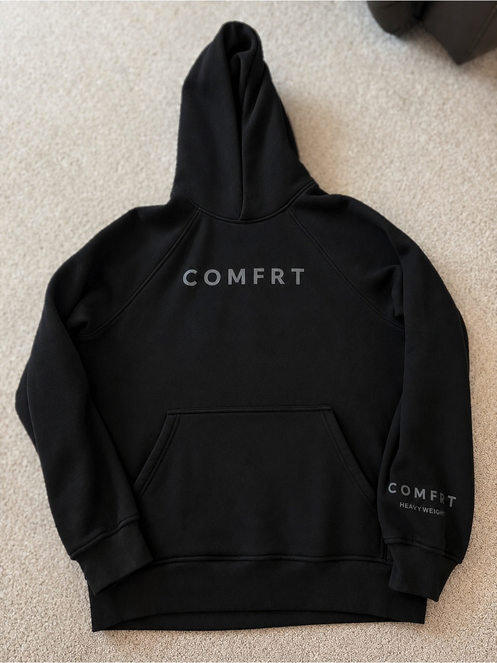 Black Adult Unisex Med Heavyweight Hoodie- Comfrt NEW